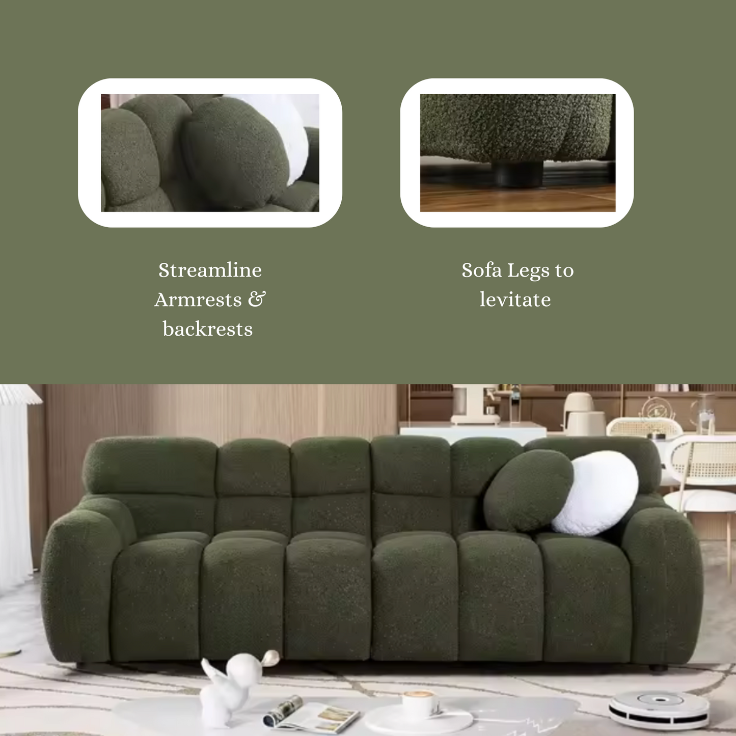 Boucle Cloud Sofa - 3 Seats