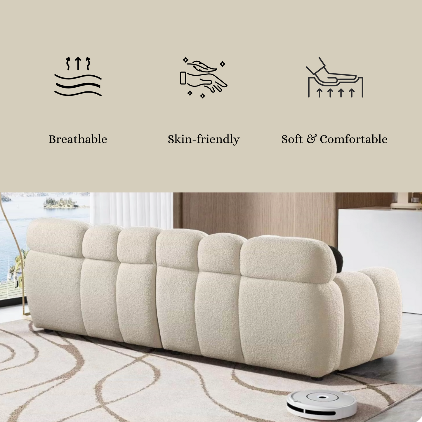 Boucle Cloud Sofa - 3 Seats